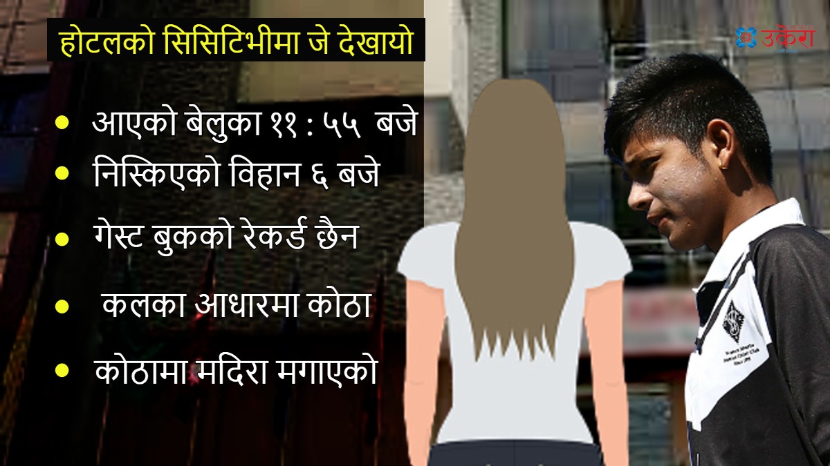 सिनामंगलको होटलको सिसिटिभीमा जे देखियो- आएको : बेलुका ११: ५५, निस्किएको बिहान : ६ बजे