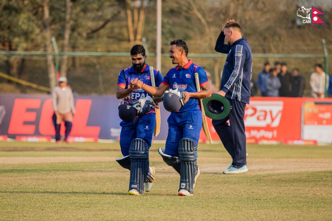 घरेलु सिरिजमा नेपालको लगातार दोस्रो जित, लिग-२ च्याम्पियन स्कटल्याण्ड तीन विकेटले पराजित